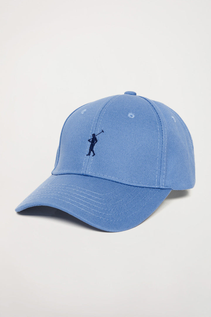 Light-blue cap with Rigby Go embroidered logo