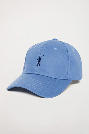 Light-blue cap with Rigby Go embroidered logo