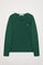 Bottle-green long-sleeve basic tee with Rigby Go logo