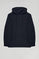 Navy-blue hoodie with pockets and Rigby Go logo