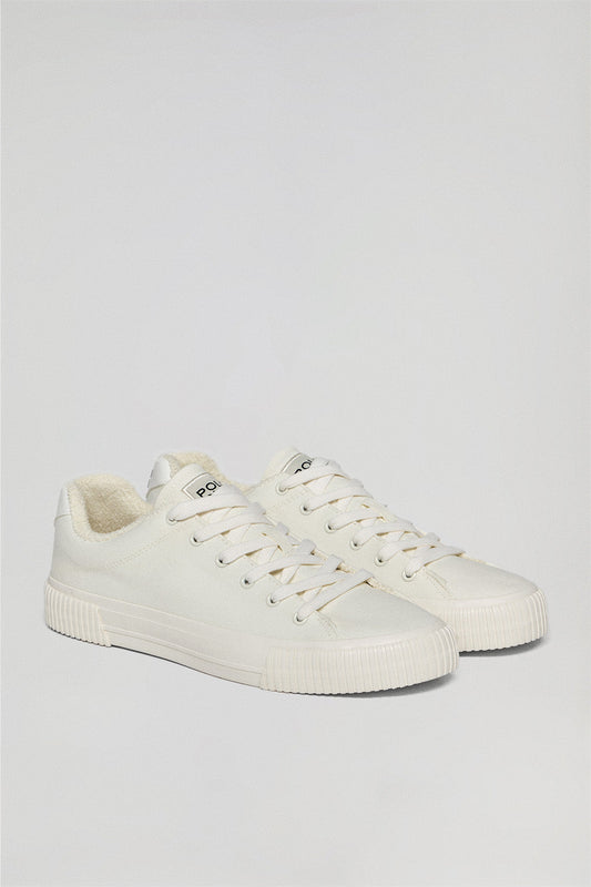 White Habana canvas trainers with Polo Club details for men