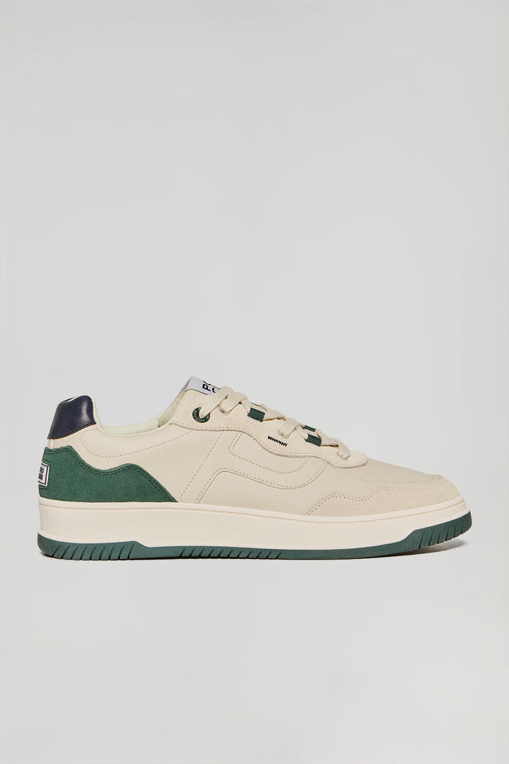 Green casual faux-leather Cornell men trainers with Polo Club contrast details