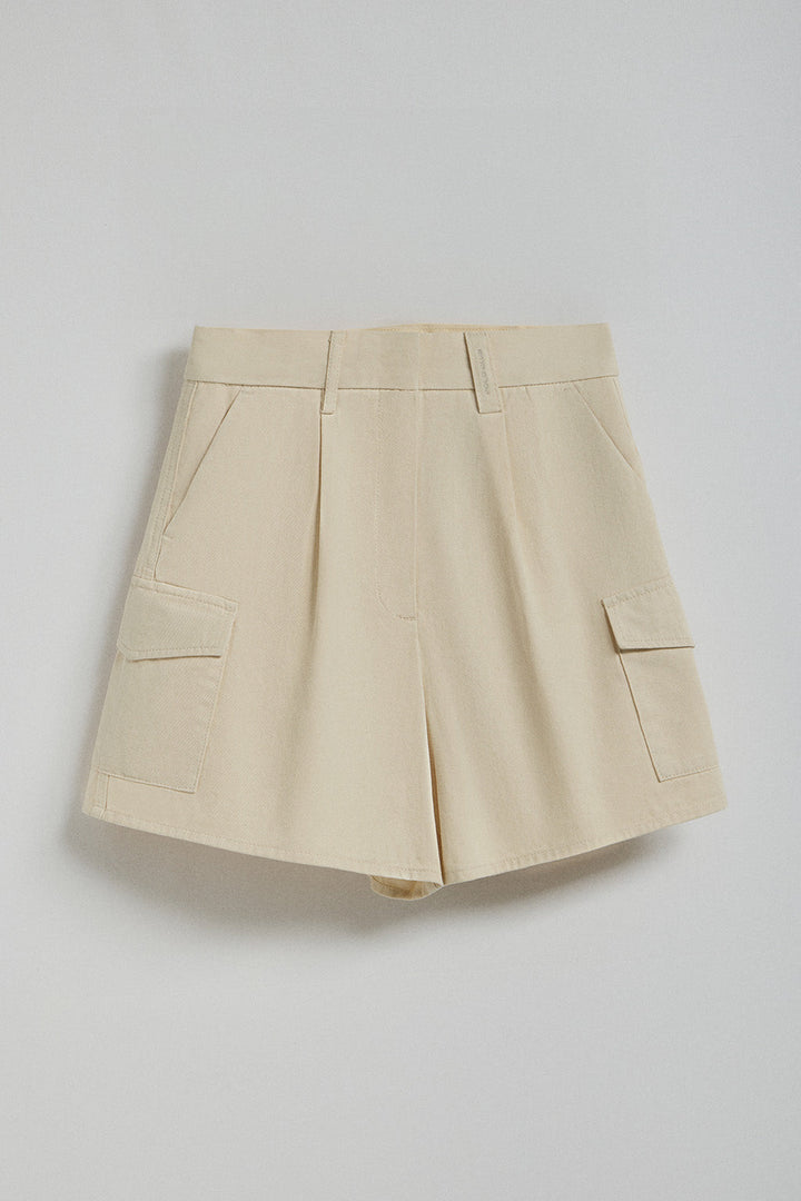 Sandy twill Menfis shorts with Polo Club details