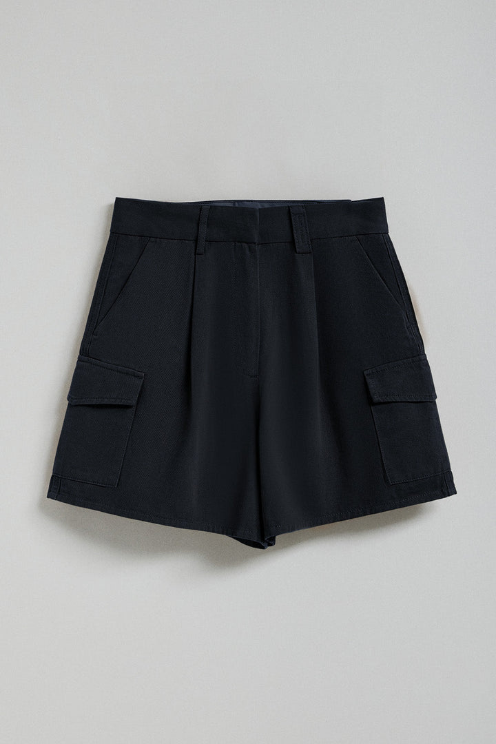 Navy twill Menfis shorts with Polo Club details