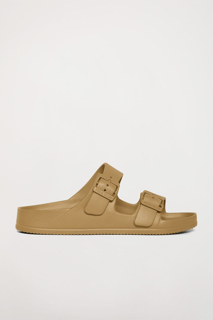 Camel bio sandal with buckles for women