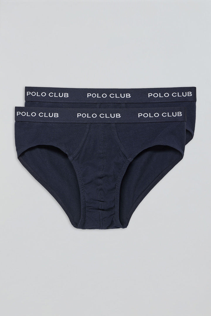 Navy-blue briefs with Polo Club detail 2 pack