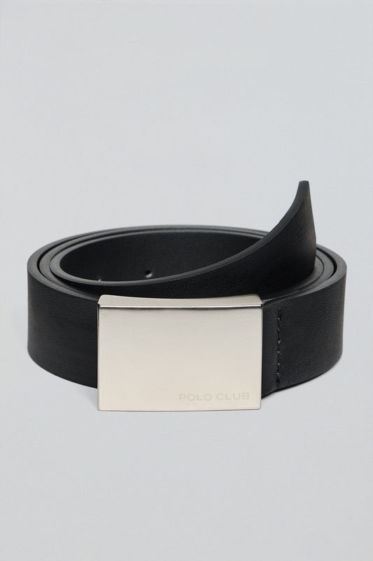 Black belt Bastian with metal buckle and Polo Club engraving