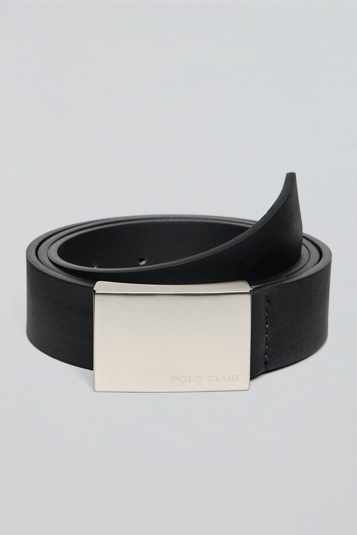 Black belt Bastian with metal buckle and Polo Club engraving