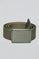 Khaki canvas belt Brahim with branded buckle