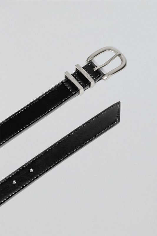 Woman - Belt - Black belt Blossom with Polo Club engraving