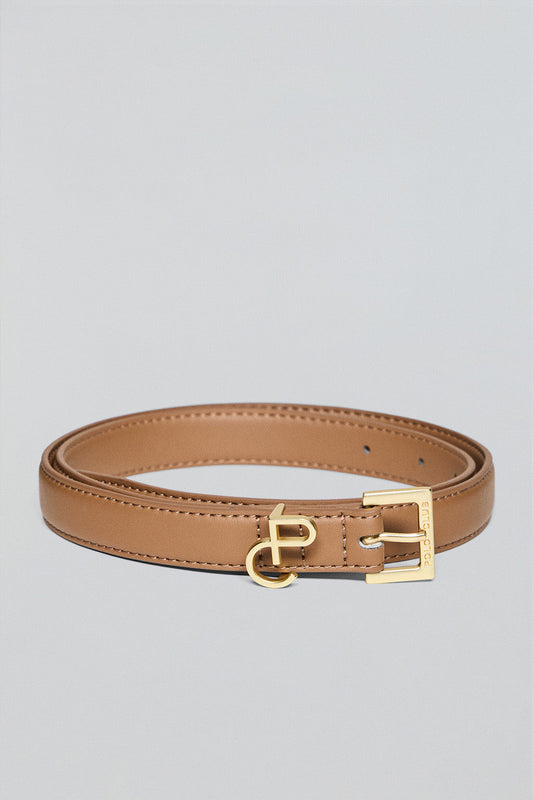 Woman - Belt - Brown belt Beth with PC monogram detail