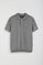 Grey-marl short-sleeve knitted polo shirt with Polo Club logo