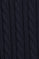 Navy-blue cable-knit jumper with Rigby Go embroidered logo