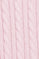 Light-pink cable-knit jumper with Rigby Go embroidered logo