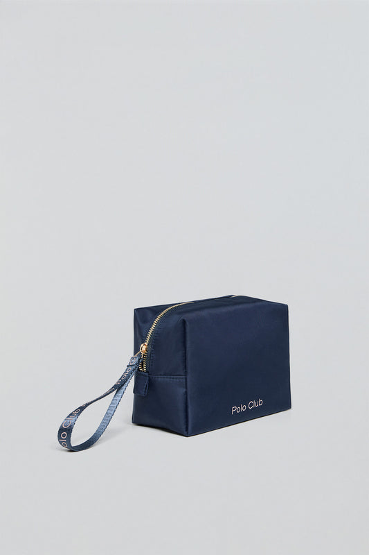 Woman - Backpack - Navy-blue and pink washbag Eden with Polo Club details