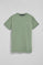 Jade-green round-neck T-shirt with Rigby Go embroidered logo