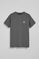 Asphalt-grey garment-dyed tee with round neck and Polo Club rubber logo
