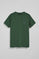 Green garment-dyed tee with round neck and Polo Club rubber logo