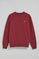 Maroon round-neck sweatshirt with Rigby Go embroidered logo