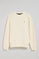 Nude round-neck sweatshirt with Rigby Go embroidered logo
