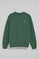 Mud-green round-neck sweatshirt with Rigby Go embroidered logo
