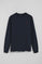 Navy-blue long-sleeve T-shirt with Rigby Go embroidered logo