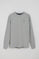 Grey-marl long-sleeve T-shirt with Rigby Go embroidered logo