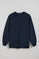 Navy-blue round-neck long-sleeve T-shirt with Polo Club detail