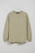 Stone-grey round-neck long-sleeve T-shirt with Polo Club detail