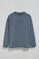 Denim-blue long-sleeve tee Hermes with Rigby Go rubber logo