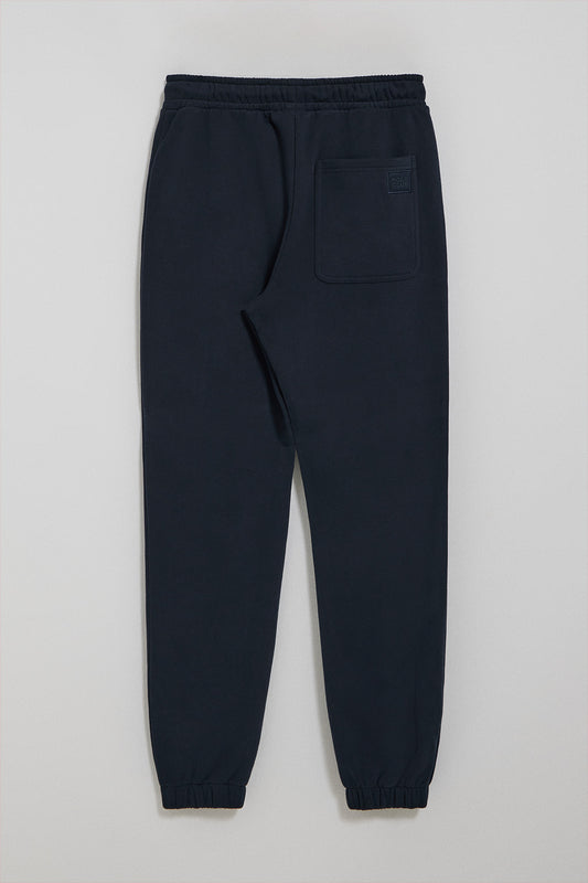 Man - Trousers - Navy-blue jogger pants with Polo Club details
