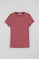 Wine-pink short-sleeve T-shirt with Rigby Go embroidered logo