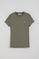 Army-green short-sleeve T-shirt with Rigby Go embroidered logo