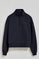 Navy-blue half-zip sweatshirt with Polo Club rubber logo