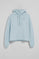 Light-blue hoodie with Rigby Go embroidered logo