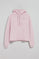 Light-pink hoodie with Rigby Go embroidered logo