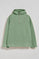 Jade-green zipped hoodie Sinsajo with Rigby Go logo