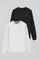 Long-sleeve T-shirt with Rigby Go embroidered logo 2 pack (black and white)