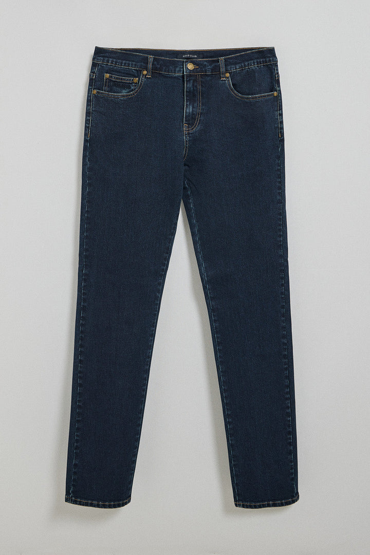 Indigo-blue jeans Tate with Polo Club details