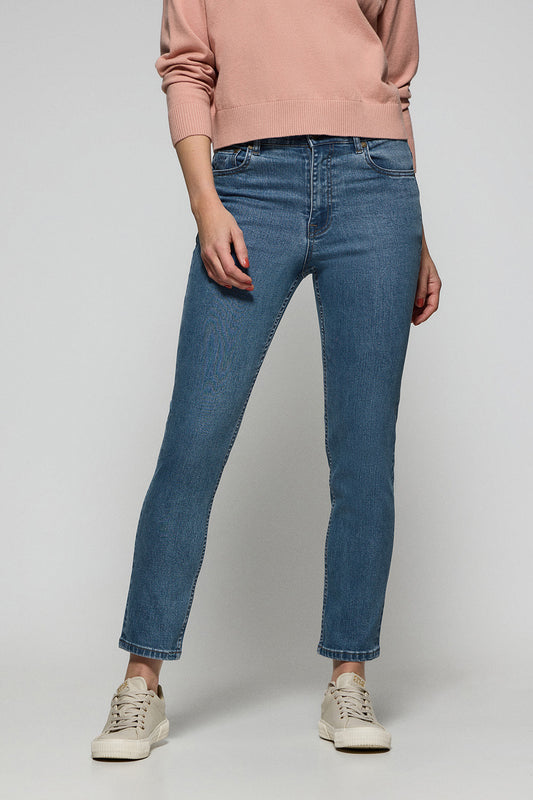 Woman - Trousers - Denim-blue jeans Telma with Polo Club details