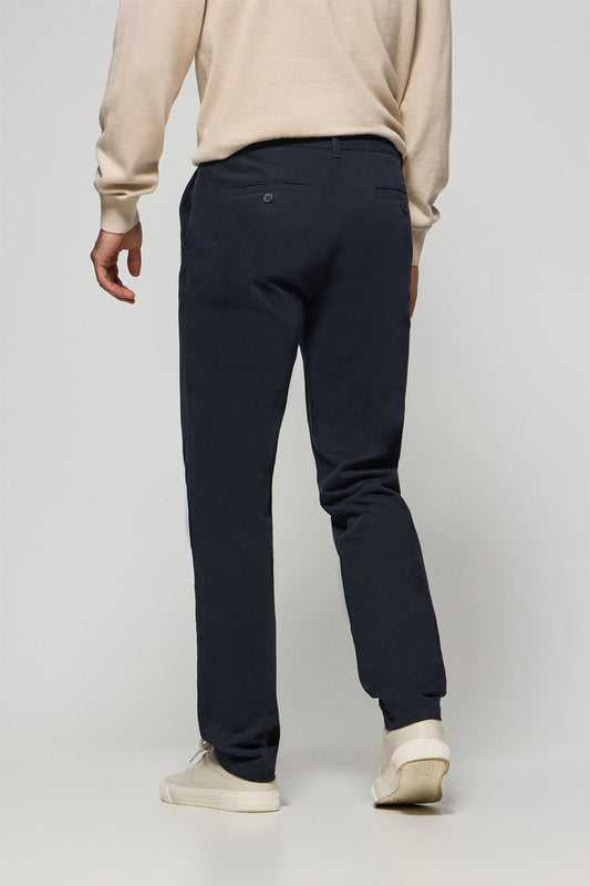 Navy-blue chinos Vanya with Polo Club embroidery