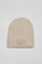 Beige Vito beanie with Polo Club label detail