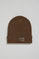 Brown Vito beanie with Polo Club label detail