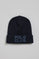 Navy blue Verth beanie with Polo Club jacquard logo