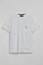 White round-neck tee with pocket and Rigby Go logo