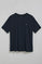 Navy-blue round-neck T-shirt with Polo Club rubber logo