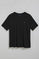 Black round-neck T-shirt with Polo Club rubber logo
