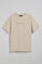Beige round-neck short-sleeve tee with Polo Club logo