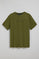 Khaki round-neck short-sleeve tee with Polo Club logo
