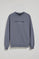 Denim-blue round-neck sweatshirt with Polo Club logo